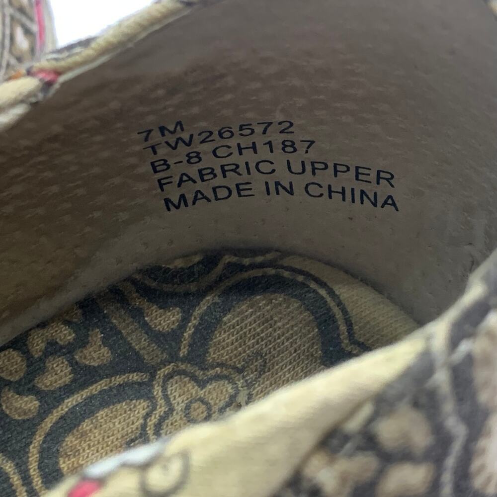 Tommy Hilfiger Womens Sz 7 Y2K Cotton Upper Wedge Sandals Paisley Pink Tie On - Picture 5 of 9